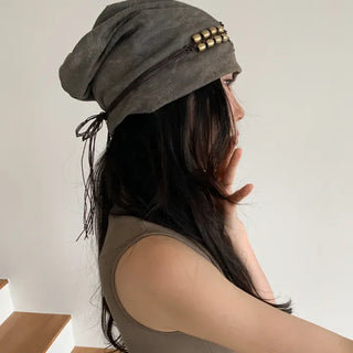 Butter Antique Vintage Butterfly Charm Long Beanie Hat