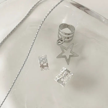Cuff Chain Disco Pin Hair Cuff Hairpin Set