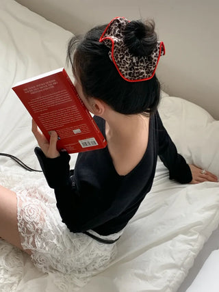 Lady's Pao Scrunchie Leopard Print Hair Tie Scrunchie