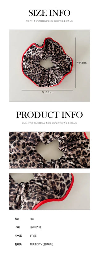 Lady's Pao Scrunchie Leopard Print Hair Tie Scrunchie