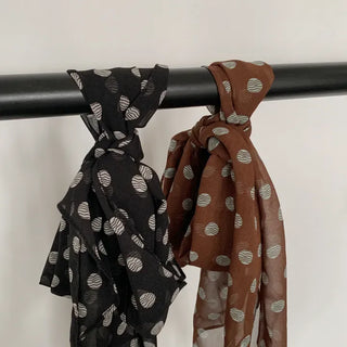 Wavy Dot Long Tie Big Scarf
