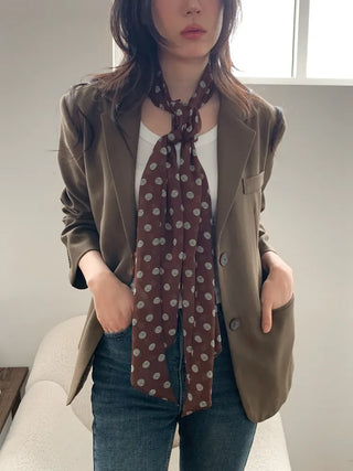 Wavy Dot Long Tie Big Scarf