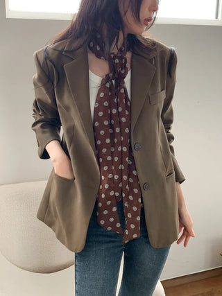Wavy Dot Long Tie Big Scarf
