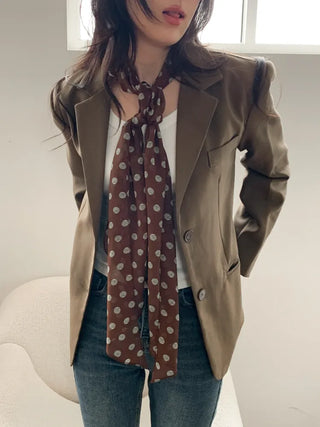 Wavy Dot Long Tie Big Scarf