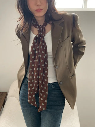 Wavy Dot Long Tie Big Scarf
