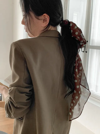 Wavy Dot Long Tie Big Scarf