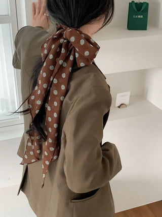 Wavy Dot Long Tie Big Scarf