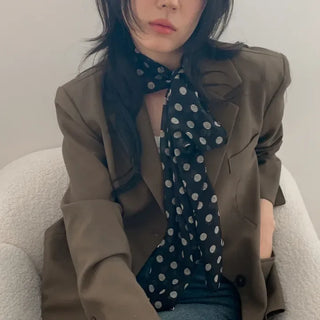 Wavy Dot Long Tie Big Scarf