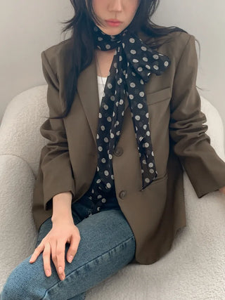 Wavy Dot Long Tie Big Scarf