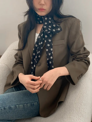 Wavy Dot Long Tie Big Scarf