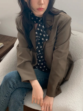 Wavy Dot Long Tie Big Scarf