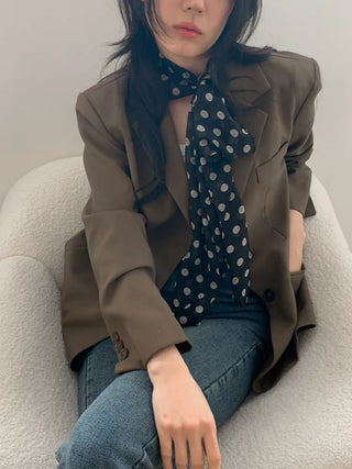 Wavy Dot Long Tie Big Scarf
