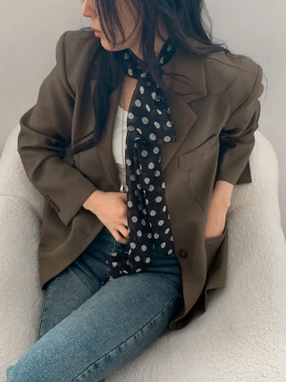 Wavy Dot Long Tie Big Scarf