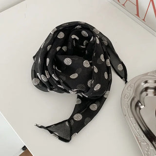 Wavy Dot Long Tie Big Scarf