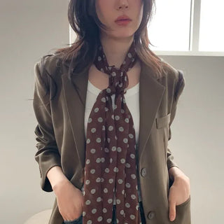 Wavy Dot Long Tie Big Scarf