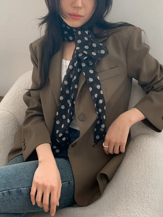 Wavy Dot Long Tie Big Scarf