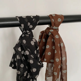 Wavy Dot Long Tie Big Scarf