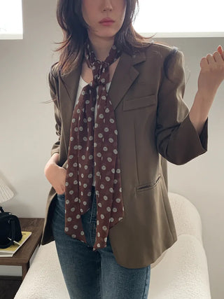 Wavy Dot Long Tie Big Scarf