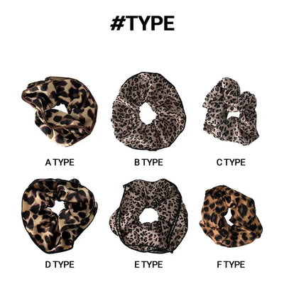 Leoni Leopard Print Hair Scrunchie 6 Types