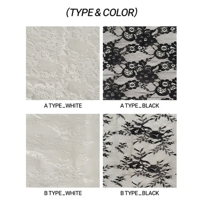 Two-pattern Lace Flower Mesh Hair Bandana Scarf