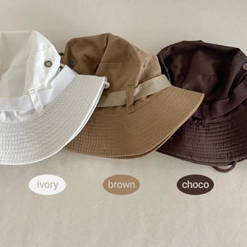 Button Reversible String Bucket Safari Hat