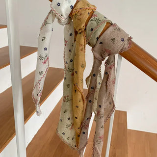 Ethnic Flower Pattern Lace Hair Bandana Scarf