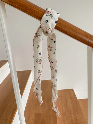 Ethnic Flower Pattern Lace Hair Bandana Scarf
