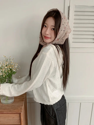 Ethnic Flower Pattern Lace Hair Bandana Scarf