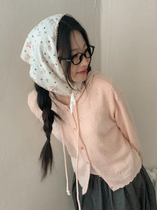 Ethnic Flower Pattern Lace Hair Bandana Scarf