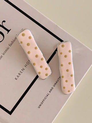 Gling Dot Color Block Square Hair Clip