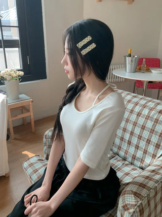 Gling Dot Color Block Square Hair Clip