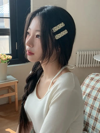 Gling Dot Color Block Square Hair Clip