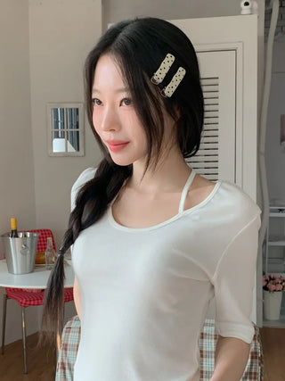Gling Dot Color Block Square Hair Clip