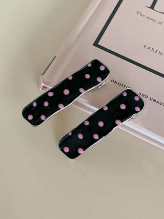 Gling Dot Color Block Square Hair Clip