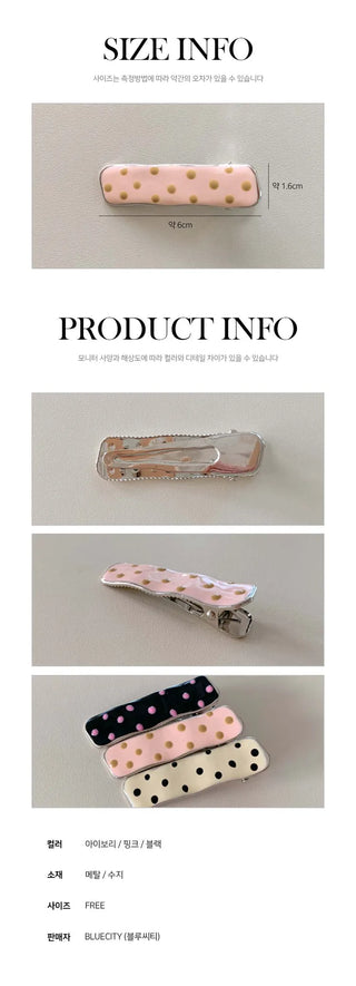Gling Dot Color Block Square Hair Clip