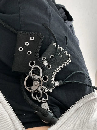 Cow Pocket Silver Metal Keychain Keyring