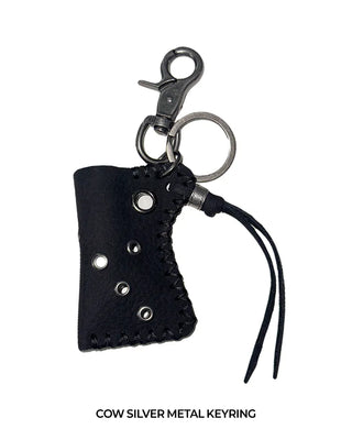 Cow Pocket Silver Metal Keychain Keyring