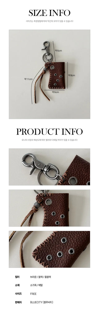 Cow Pocket Silver Metal Keychain Keyring