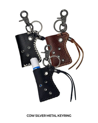 Cow Pocket Silver Metal Keychain Keyring
