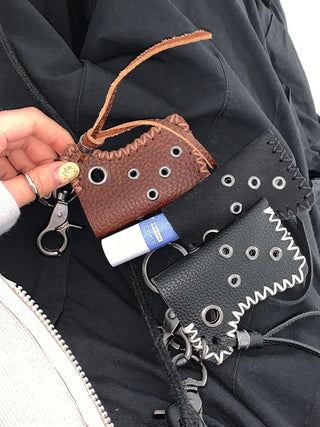 Cow Pocket Silver Metal Keychain Keyring