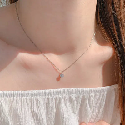 Mini Solitaire Cubic Drop Necklace