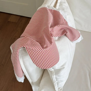 Pastel Gingham Check Bandana Scarf UV Protection Cap