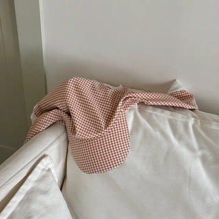 Pastel Gingham Check Bandana Scarf UV Protection Cap