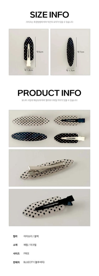 Flat Polka Dot Pin Curl Pin Makeup Hair Clip Hairpin