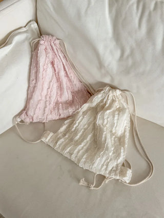 Frill Chiffon Line Gym Sack String Backpack