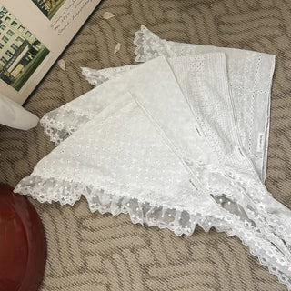 Mix & Match Pattern Lace Punching Headscarf Layered Wrap Skirt Scarf