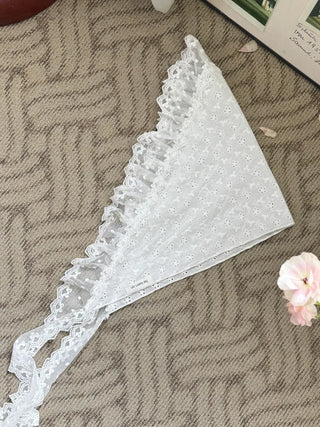 Mix & Match Pattern Lace Punching Headscarf Layered Wrap Skirt Scarf