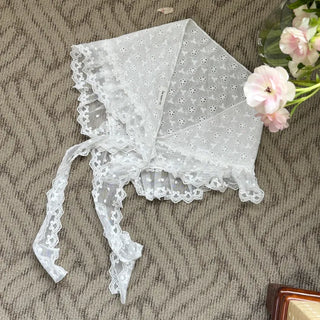 Mix & Match Pattern Lace Punching Headscarf Layered Wrap Skirt Scarf