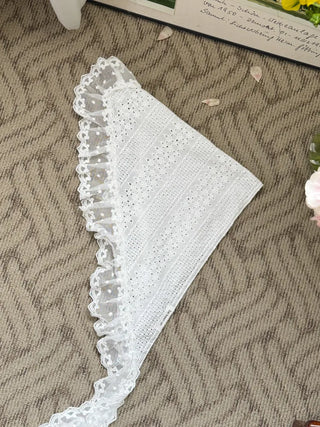 Mix & Match Pattern Lace Punching Headscarf Layered Wrap Skirt Scarf