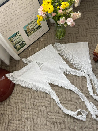 Mix & Match Pattern Lace Punching Headscarf Layered Wrap Skirt Scarf
